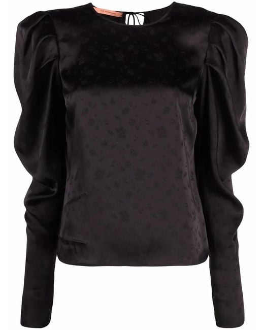 Blusa de manga farol ANDAMANE de color Black