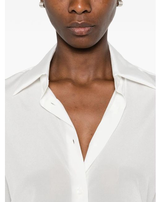 Mazzarelli White Gea Curved-Hem Shirt