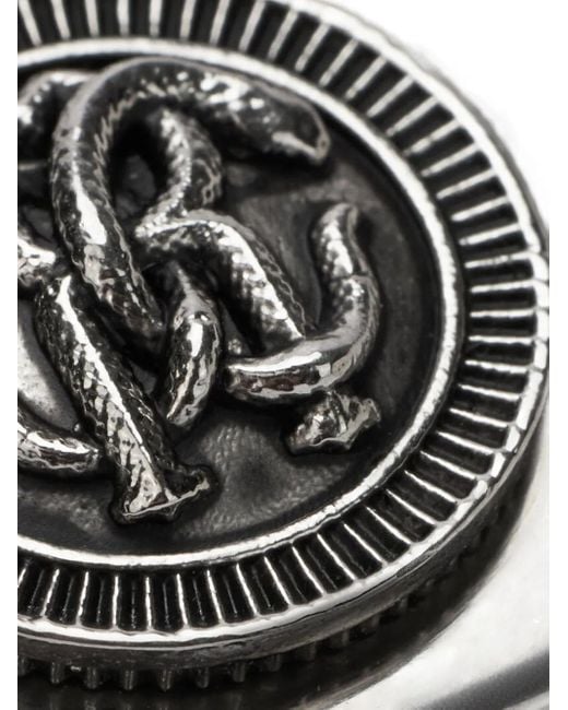 Anello Con Sigillo di Roberto Cavalli in Gray da Uomo