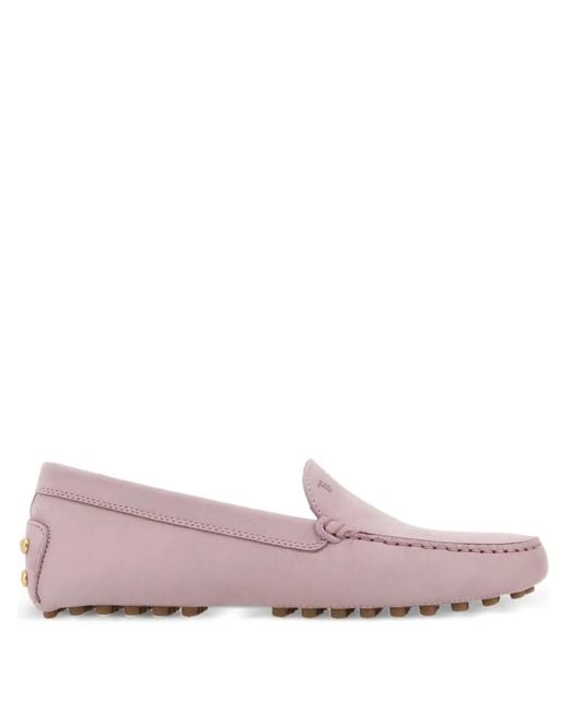 Tod's Pink Suede Loafers