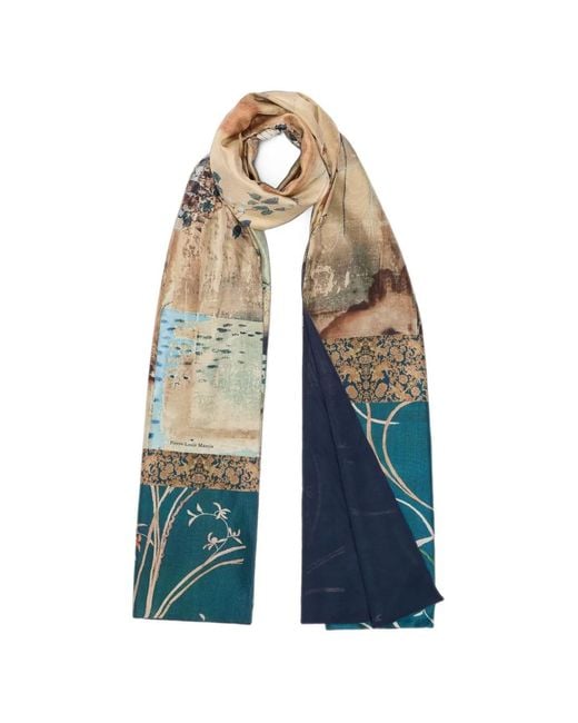 Pierre Louis Mascia Blue Aloewon Silk Scarf