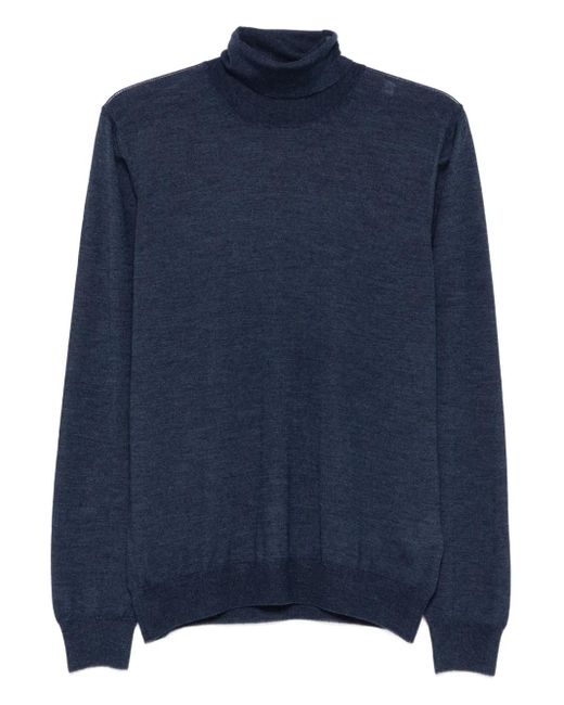 Barba Napoli Blue Turtleneck Long-Sleeve Sweater for men