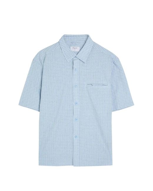 Percival Blue Hinsley Short-Sleeve Shirt for men