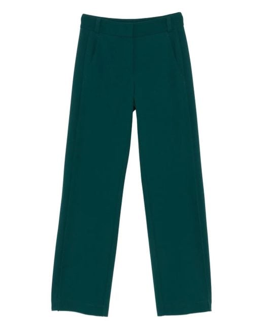 Patrizia Pepe Green Straight-Leg Trousers