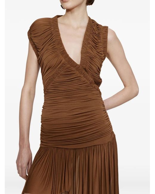 Christopher Esber Brown Theron Draped Maxi Dress