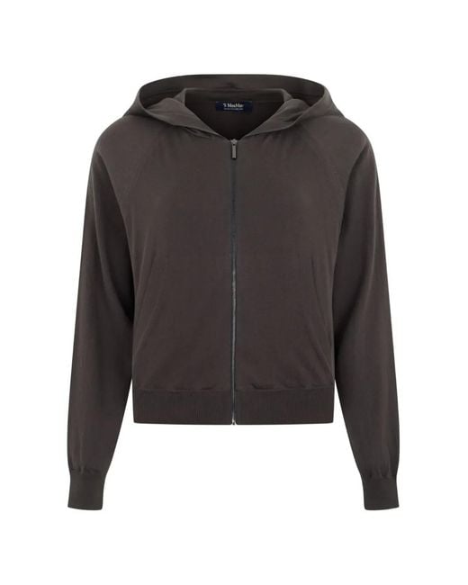 Max Mara Black Zip-Up Long-Sleeve Hoodie