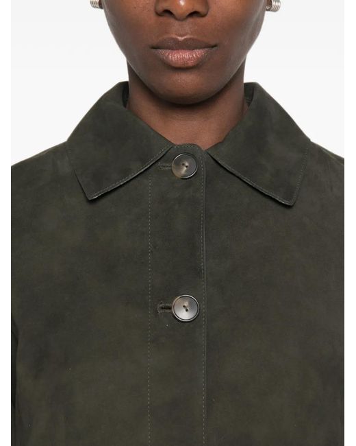 Vince Green Button-Up Suede Jacket