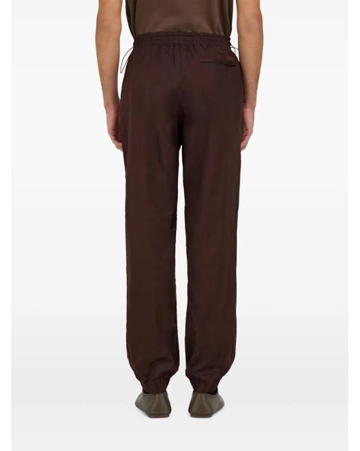 Ferragamo Brown Crinkled Track Pants for men