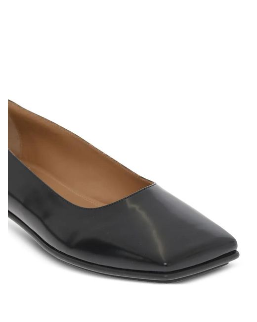 Maison Margiela Brown Patent-Leather Ballerina Shoes