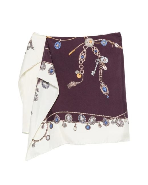 Versace Purple Stolen Jewels Printed Mini Skirt