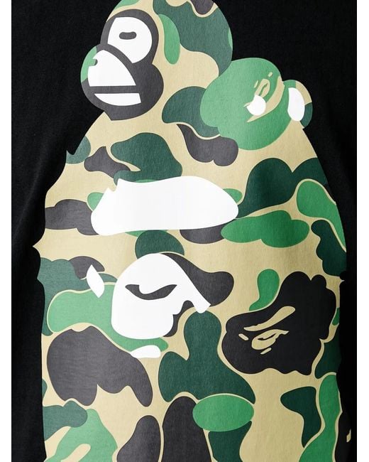 A Bathing Ape Black Abc Camo Big Ape Head T-Shirt for men