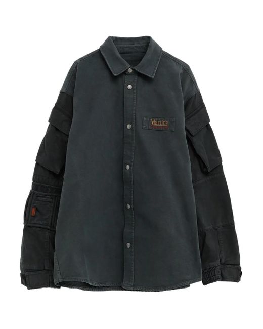Martine Rose Black Logo-Patch Shirt for men
