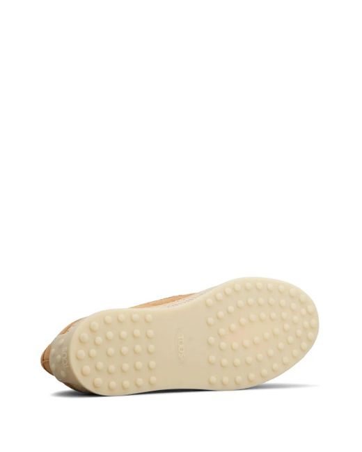 Tod's Brown Logo-Debossed Suede Espadrilles