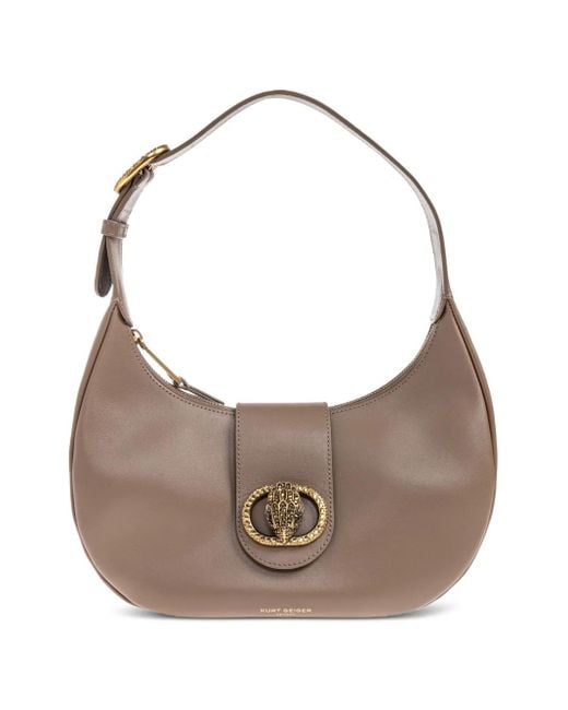 Kurt Geiger Gray Chelsea Crystal-Embellished Crescent Shoulder Bag