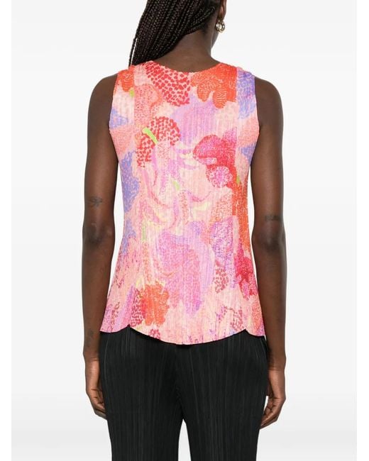 Issey Miyake Pink Floral-Pattern Top