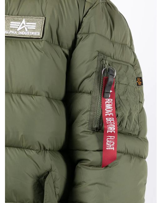 Alpha Industries Green Padded Logo Jacket for men