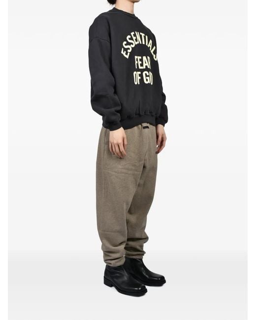 Essentials Natural Logo-Print Track Pants for men