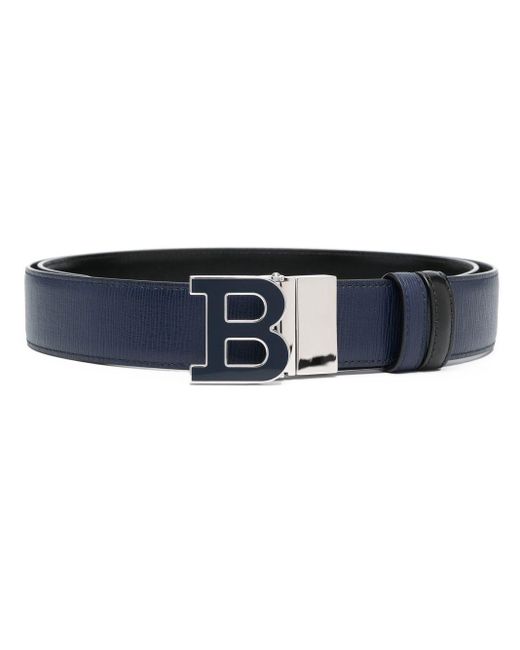 Bally Blue Enamelled Logo-buckle Belt for men