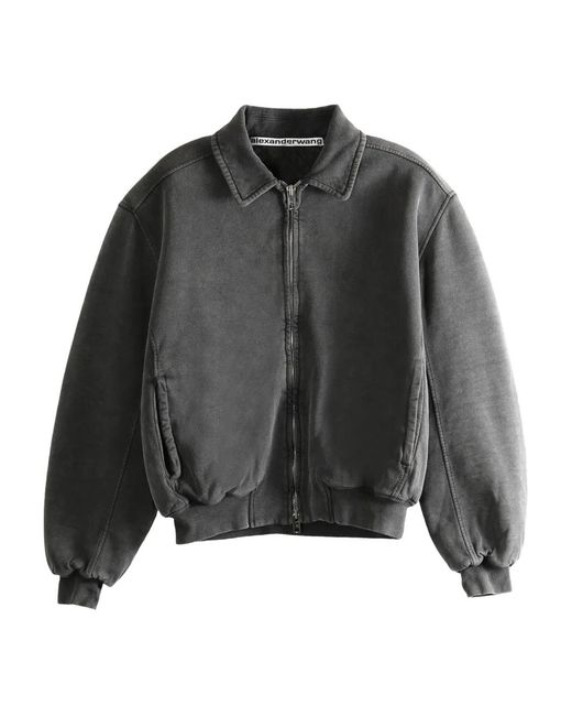Alexander Wang Gray Zip-Up Bomber Jacket