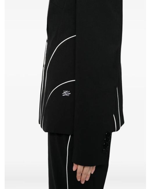 Karl Lagerfeld Black Piping Blazer