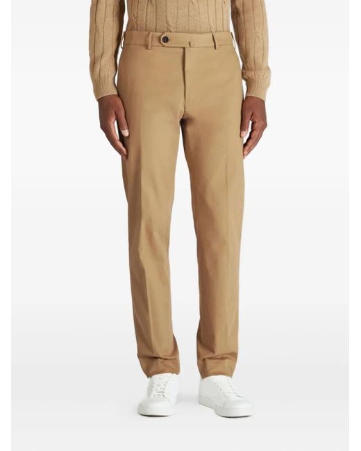 Incotex Natural Flat-Front Trousers for men