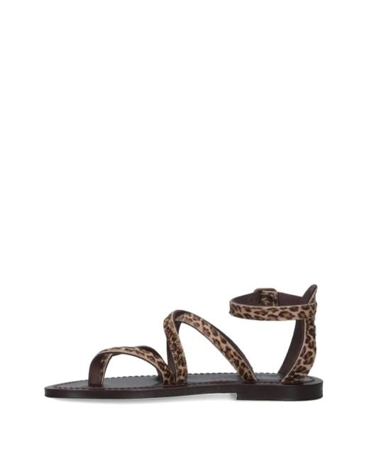 Sandalias con estampado de leopardo K. Jacques de color Brown