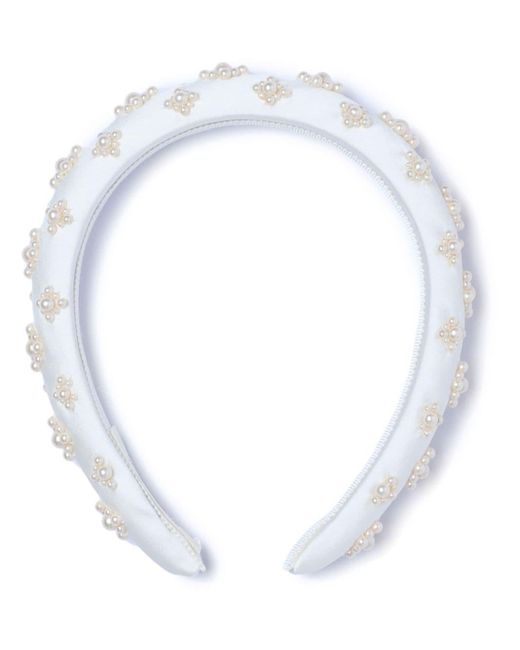 Serre-tête à perles Jennifer Behr en coloris White