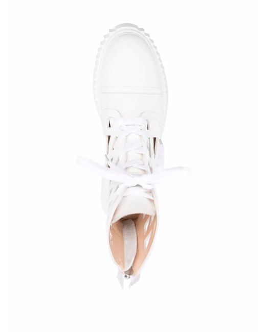 Agl Attilio Giusti Leombruni White Cut-Out Ankle Boots