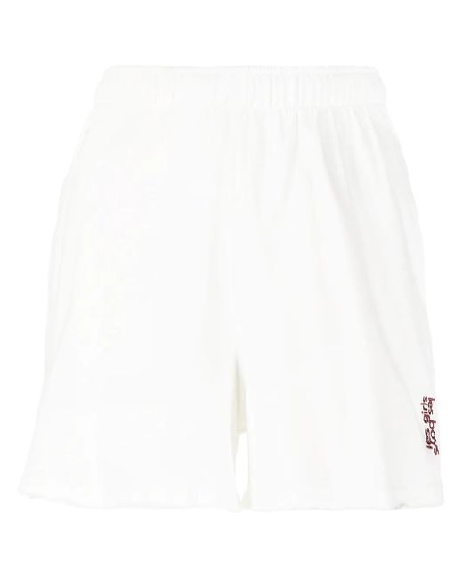 Les Girls, Les Boys White Embroidered-Logo Track Shorts