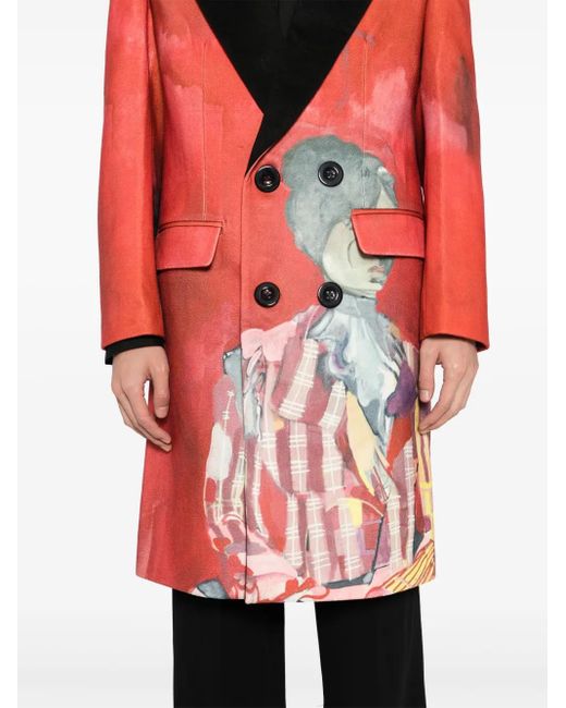 Kidsuper Red Watercolor Girl Coat for men