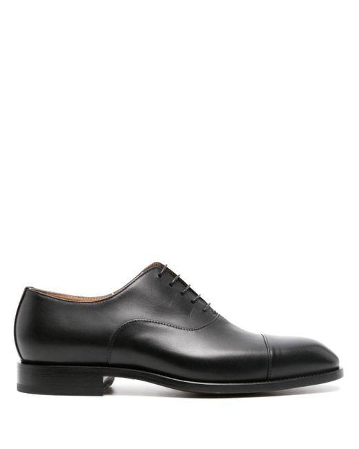 Scarosso Black Salvatore Leather Oxford Shoes for men