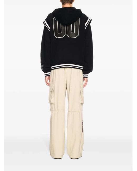 メンズ Off-White c/o Virgil Abloh ブラック 00 フリース バーシティ ボンバージャケット Black