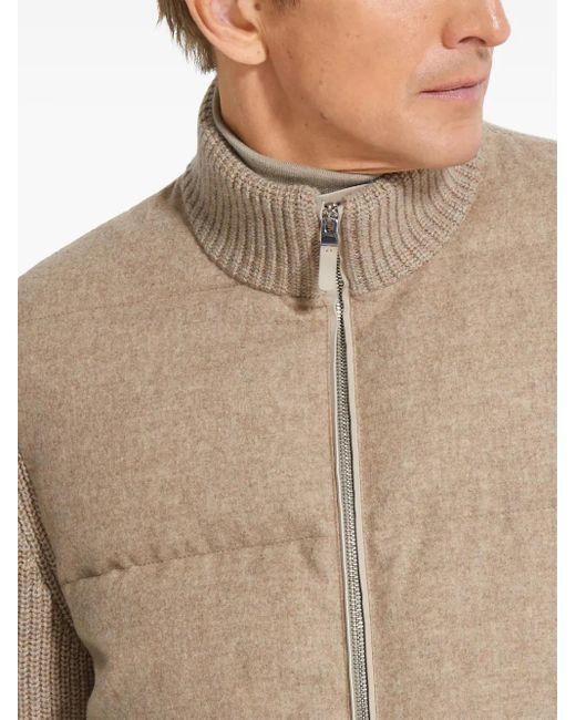 Zegna Wattierte Oasi Jacke in Natural für Herren