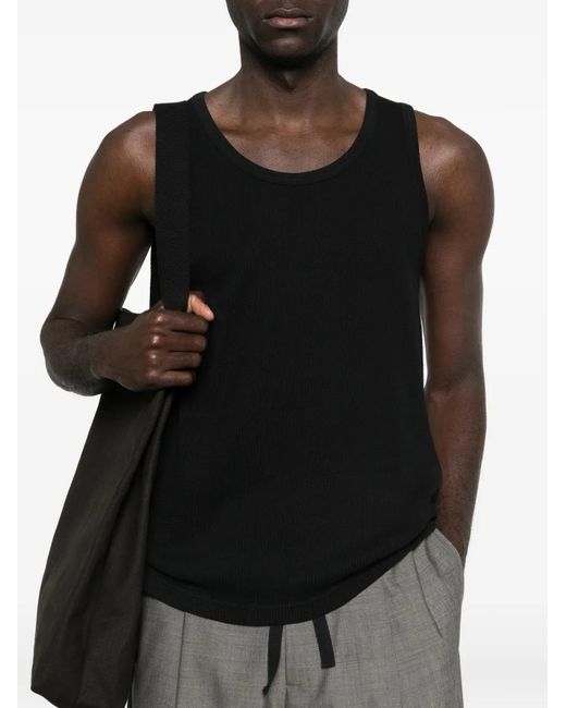 Studio Nicholson Black Débardeur Razim À Design Côtelé for men