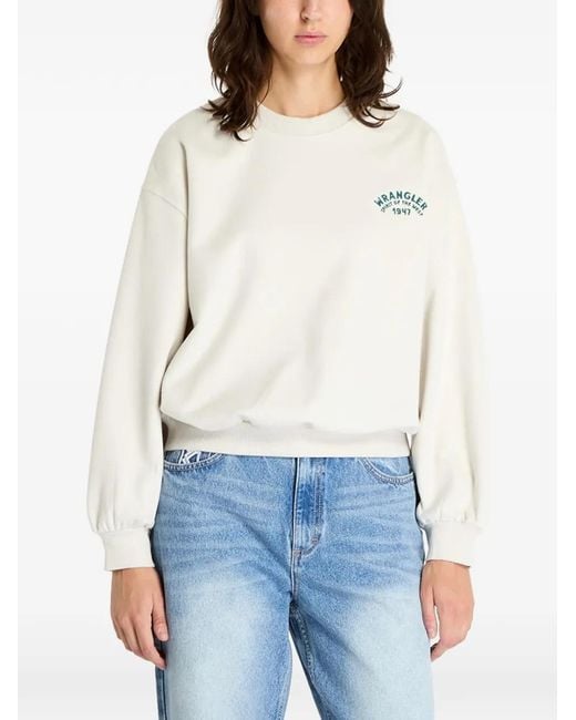 Wrangler White Logo-Print Sweater
