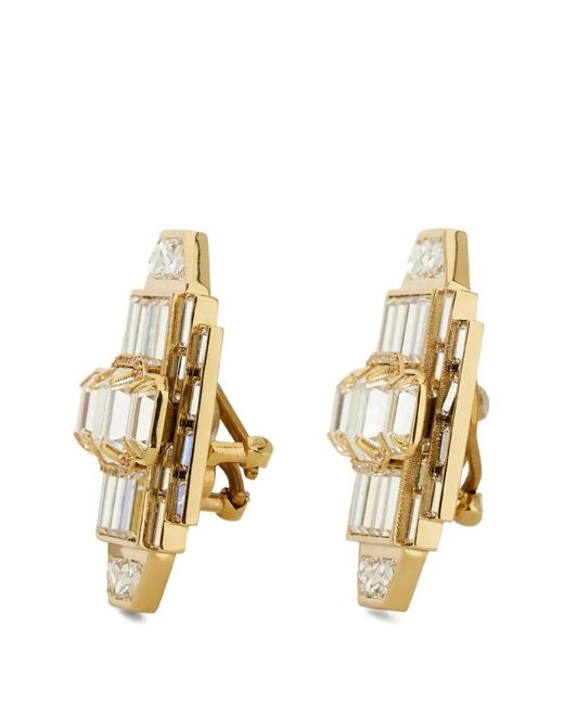 Ferragamo Natural Déco Earrings With Crystals