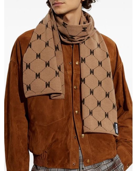 Sciarpa Con Monogramma di Moschino in Brown