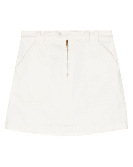 A.P.C. White Sarah Denim Mini Skirt