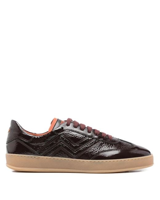 Missoni Brown Patent-Leather Zigzag Sneakers