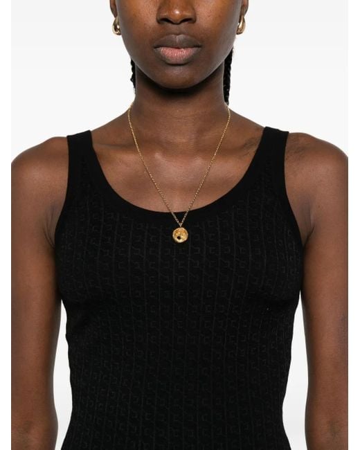 Elisabetta Franchi Black Wool Blend Tank Top