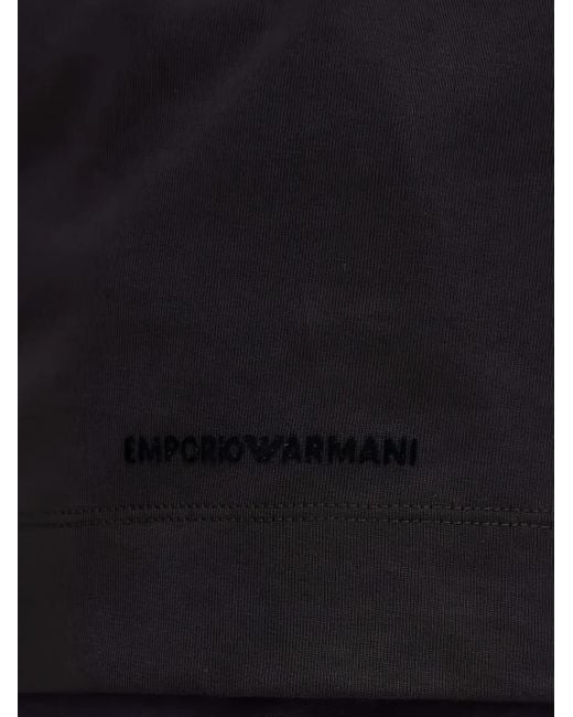 Emporio Armani Black Cotton T-Shirt for men