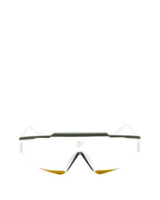 Nike White Marquee Edge Geometric-Frame Sunglasses for men