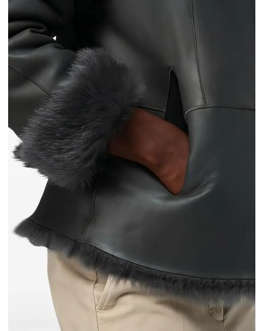 Desa Nineteenseventytwo Black Wendbare Jacke aus Shearling