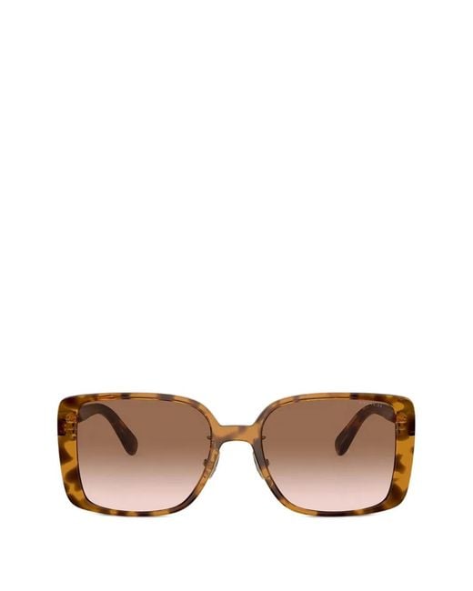 COACH Pink Tortoiseshell-Effect Square-Frame Sunglasses