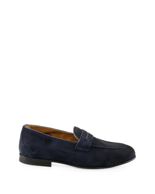 STURLINI FIRENZE Blue Suede Penny Loafers for men