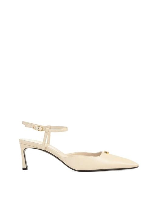 Sergio Rossi Natural Surge Ankle-Strap Logo Pumps