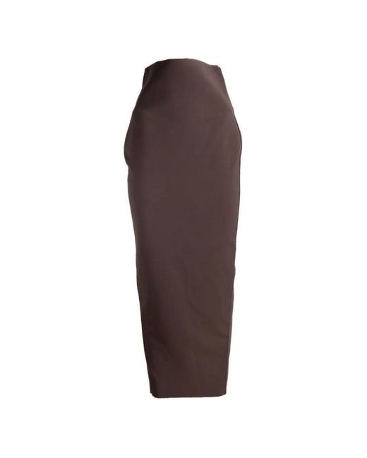 Rick Owens Brown High-Waist Maxi Skirt