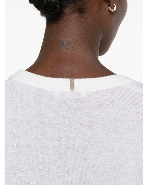 Panicale White Pullover Mit V-Ausschnitt
