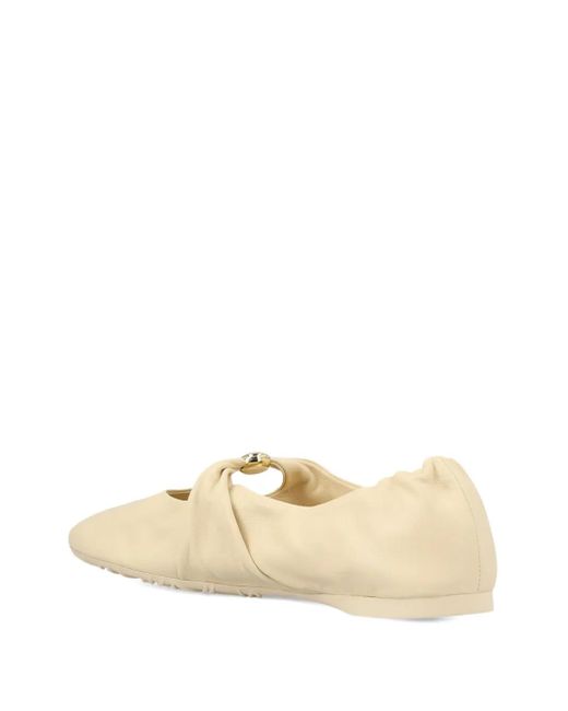 Loewe Natural Pebble Soft Pleated Knot Ballet Flats