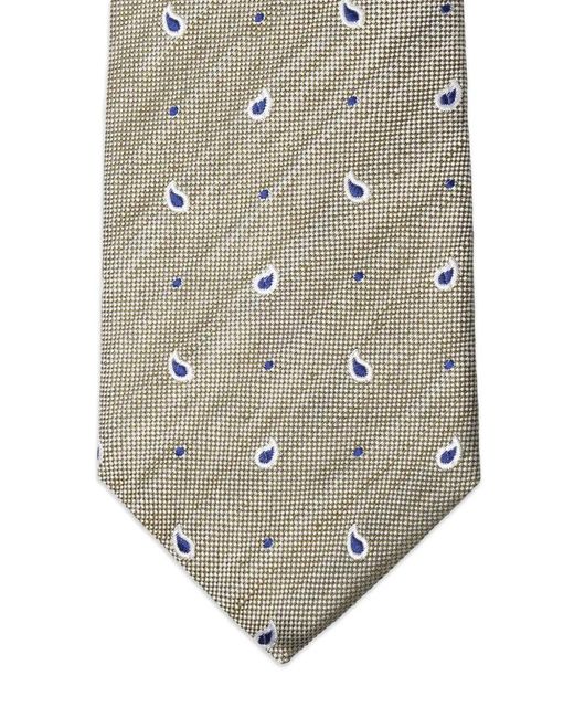 Hackett White Paisley-Print Tie for men